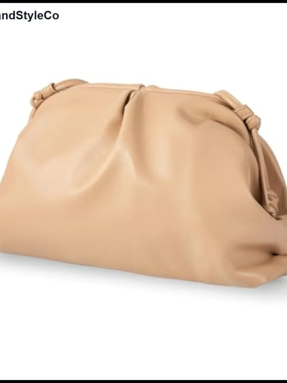 Pleated Vegan PU Leather Evening Clutch Crossbody Bag Super Soft Dumpling Purse